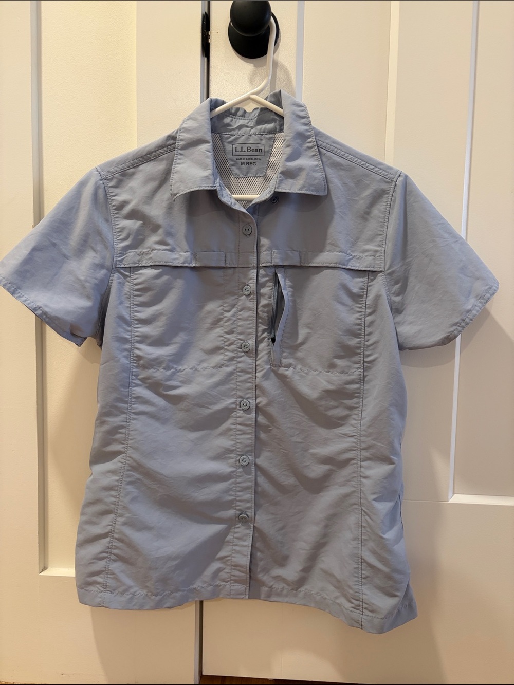 L.L.Bean Women’s Short Sleeve Outdoor Hiking Shirt Blue Gray